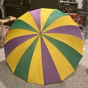Mardi Gras Extra Large Green, Purple, and Yellow Umbrella-NWOT